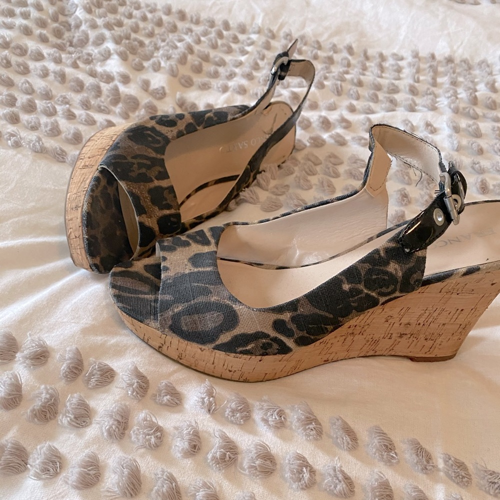 Franco Sarto cheetah wedges size 8.5